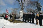 Members of the Royal Airs Drum and Bugle Corps gather at Queen of Heaven Cemetery on December 5, 2010 for their annual memorial to the victims of the OLA fire. Three of their members were among the victims: color guard captain Frances Guzaldo; bugler Roger Ramlow; and flag-bearer Valerie Thoma. (Photo courtesy of Serge Uccetta)